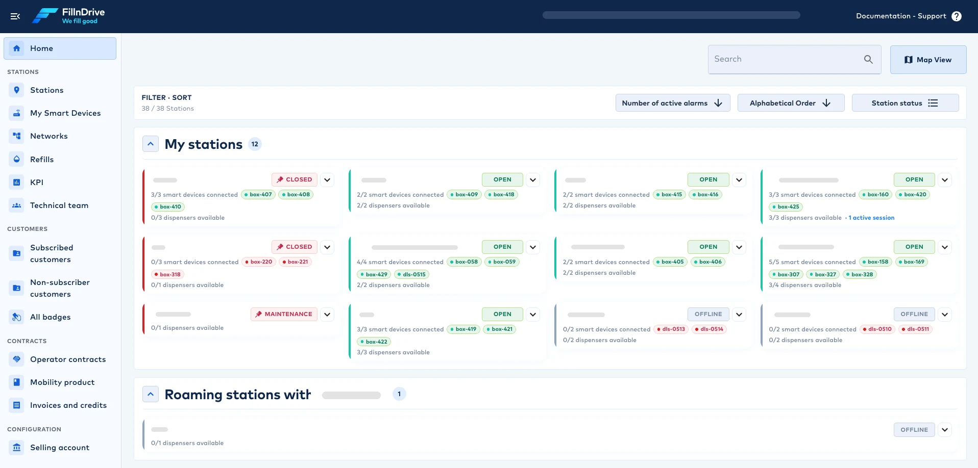 FillnDrive WebPortal — network overview
