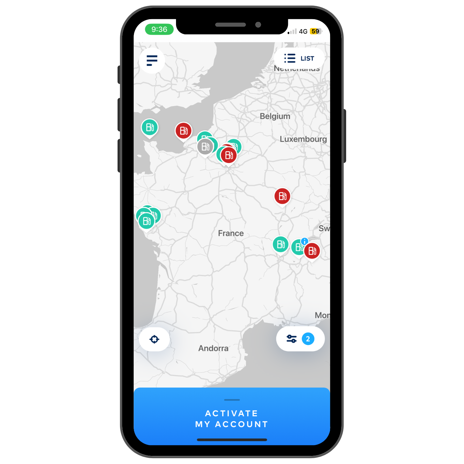 Mobile App-Screen Map